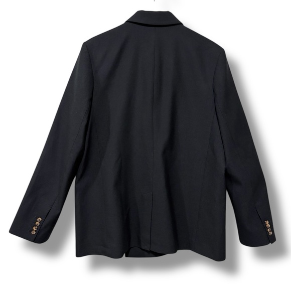 NWT Anine Bing Kaia Double Breasted Black Wool Oversized Blazer Size XL - Picture 7 of 11